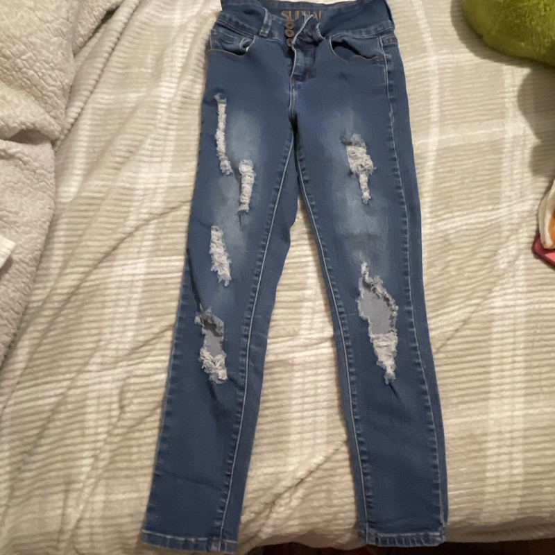 Supra Denim Women’s Skinny Jeans Light Wash Blue Distressed Stretch 5-Pocket