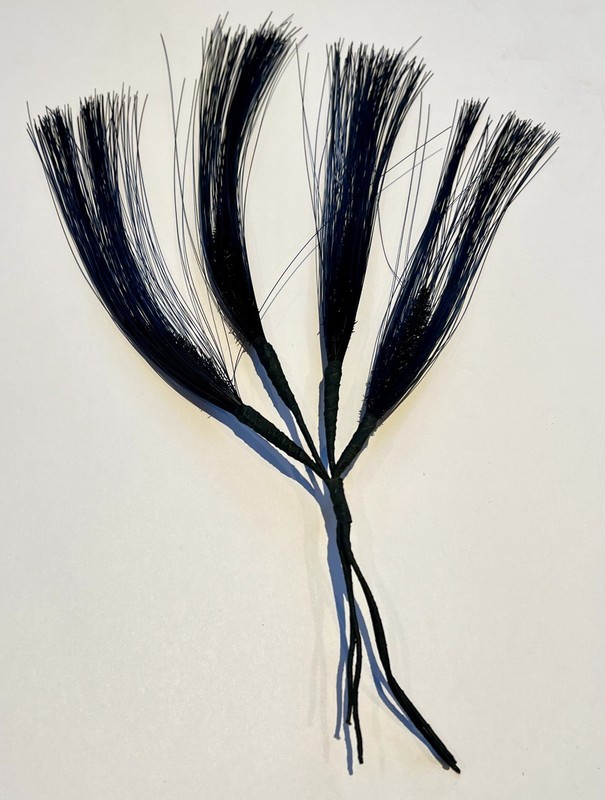 3 ANTIQUE ART DECO MILLINERY BLACK FEATHER SPRAYS EGRET FOR HAT gallery