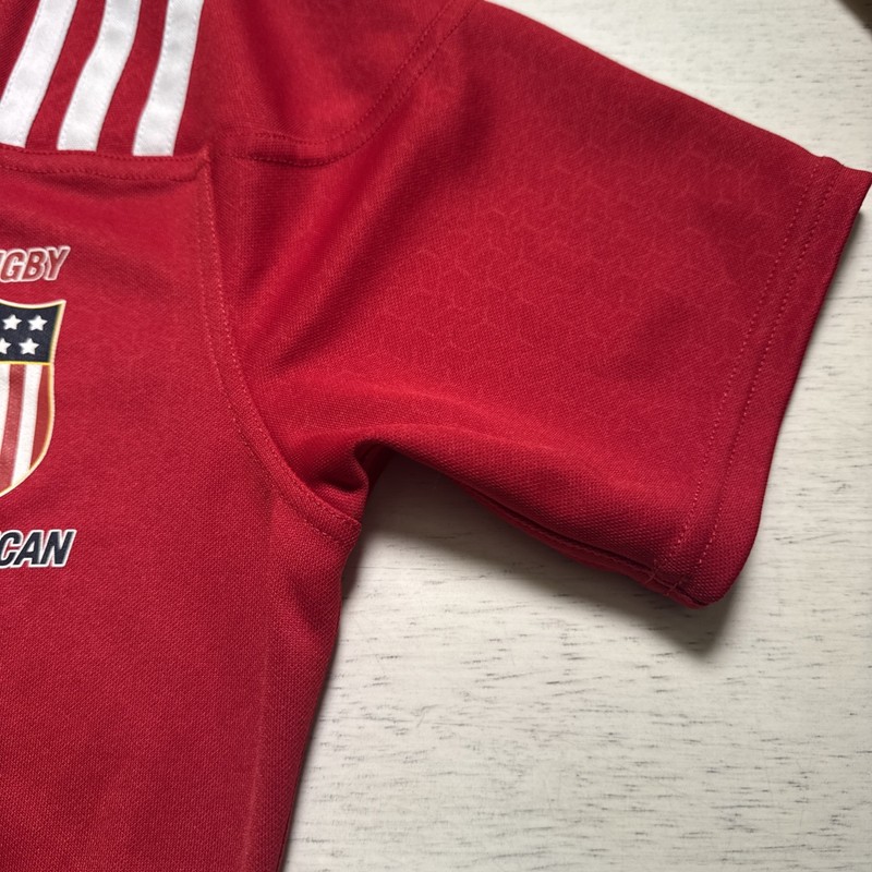 Adidas USA Rugby All-American 2017 Red And White Shirt Jersey Size Medium EUC gallery