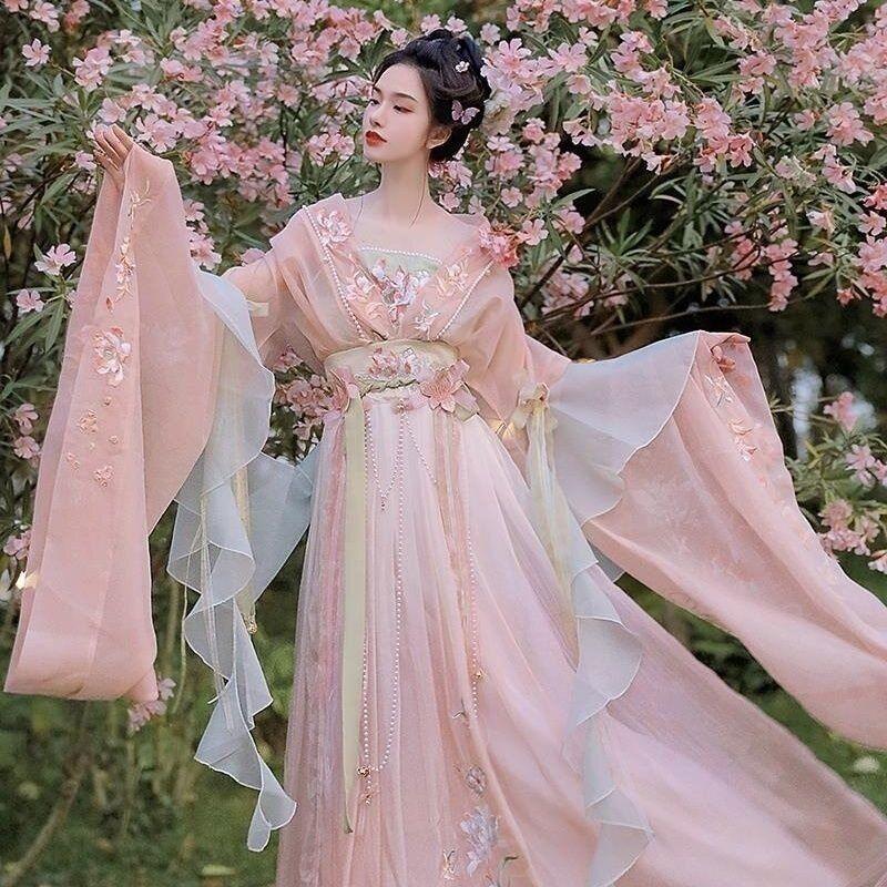 Chinese Hanfu Dance Dress Women Printed Shirt Hanfu Set Carnival Fairy Cosplay gallery