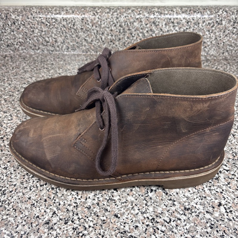 Clarks Bushacre 3 15522 Brown Oil Tanned Leather Chukka Boots Men's US9/UK8 VGUC gallery