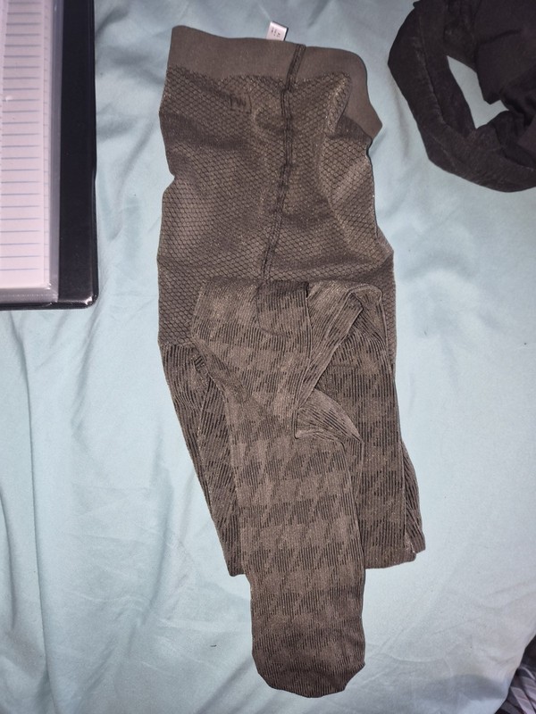 Wolford Tights Bundle Size XL Pure 30 & Olive Textured Knit Austria 2pc