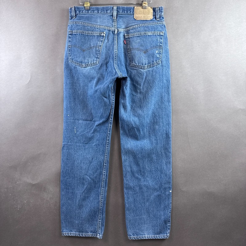 Vintage Levis 501 Jeans Mens 32x30 Blue 90s Made USA Pant Faded Paint (Tag34x30) gallery