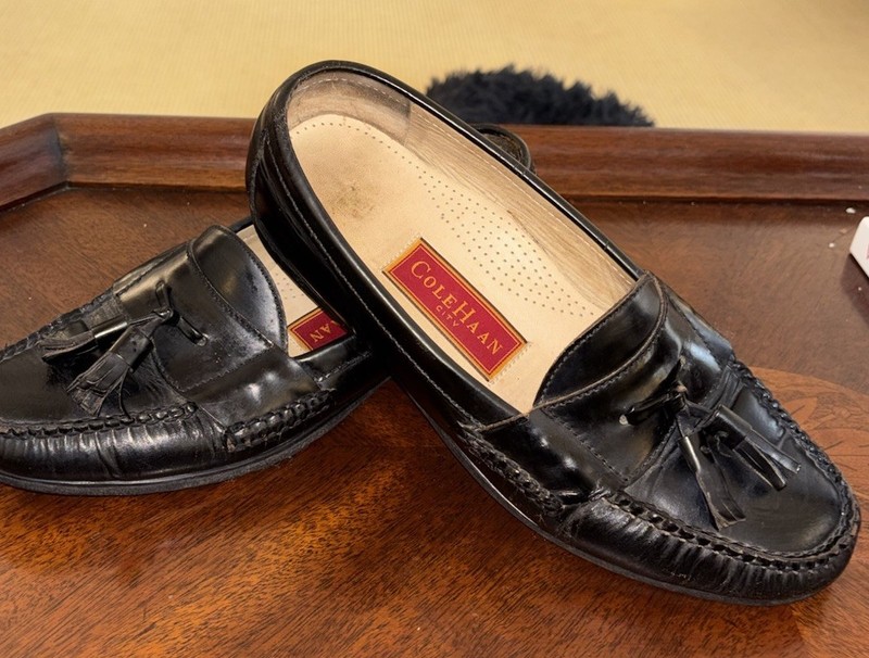 Vintage Cole Haan City 3506 Black Leather Tassel Loafers Men’s Size 9.5 D Preppy