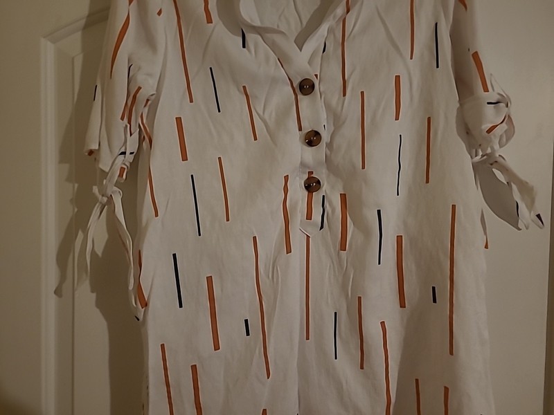 Lush Women Button Front Lined Shirt Dress No Bust or Darts Pockets Size M gallery