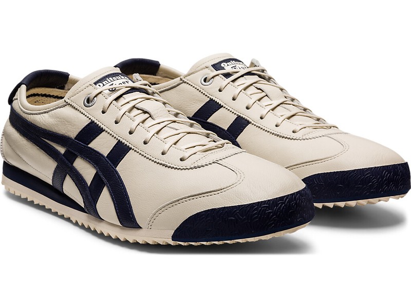 Onitsuka Tiger Mexico 66 SD 1183A872-200 Cream Navy Shoes Brand New With Box
