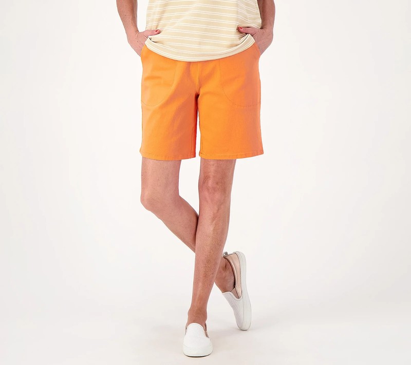 #1799 Denim & Co. “How Timeless” Stretch Two Pocket Shorts Size XXS