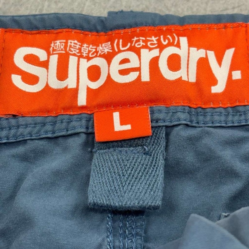 SuperDry Tokyo Pants Mens Large Blue Cotton Flat Front Cargo Neiman Marcus NWT gallery