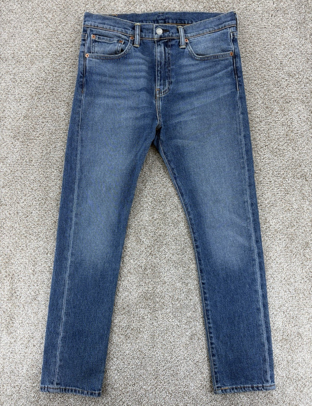 Levis 510 Skinny Fit Denim Jeans Mens 32×30 Blue Medium Wash Leather Patch 2016