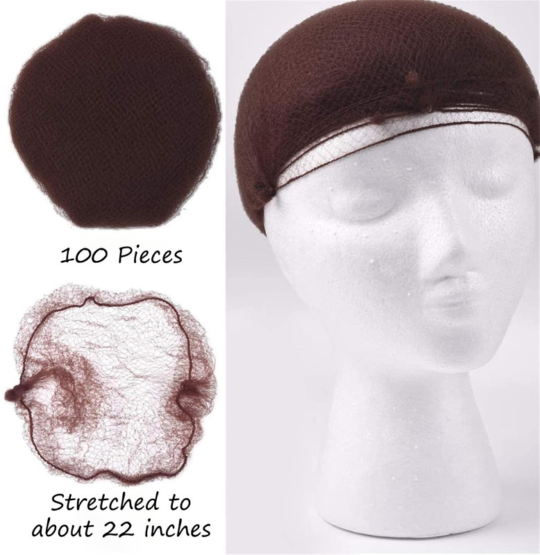 Hair Net 100 Pcs, 22 Inches Hair Nets Elasticity Invisible Elastic Mesh for Se gallery