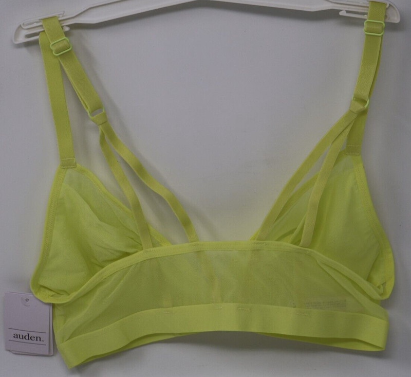 Auden Lime Green Yellow Mesh Bralette Bra Size Medium Lot of 2 New gallery