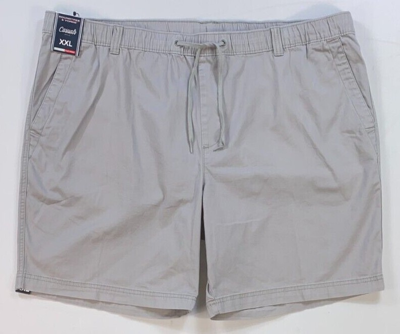 Men’s Roundtree & Yorke Casuals Classic Fit Flat Front Elastic Waistband Shorts