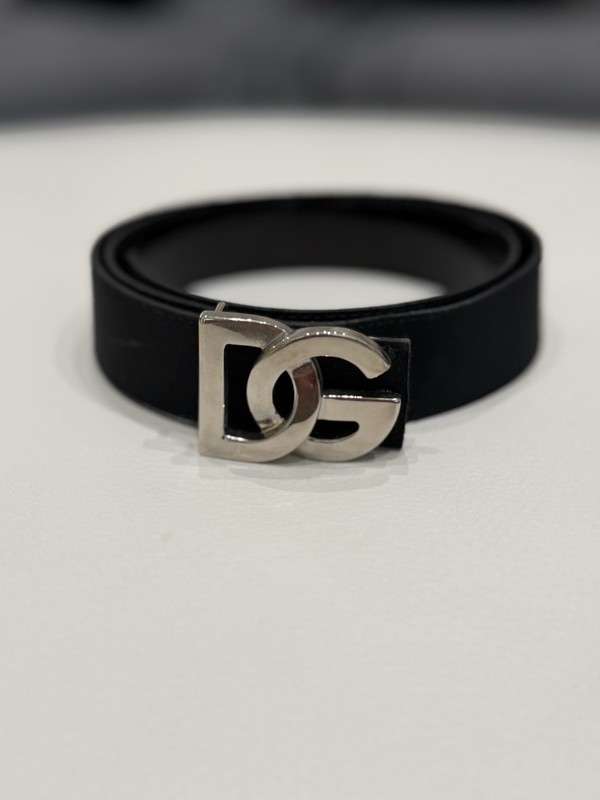 Dolce & Gabbana Women's Black DG Logo Buckle Leather Belt Size 70cm/28in gallery