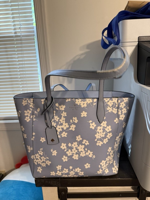 Kate Spade NY Blue Floral Tote, Luggage Tag, Charm & coordinating accessories gallery