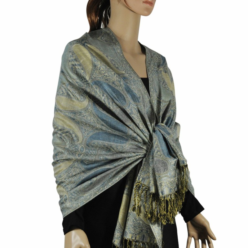 Fashion Colorful Big Paisley Pashmina Scarf Shawl Wrap 18 SOLID COLORS gallery