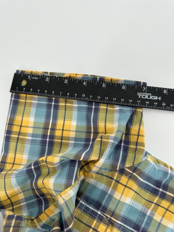 BANANA REPUBLIC GRANT FIT 100% COTTON SHIRT WHITE, NAVY & YELLOW Sz SMALL, S gallery