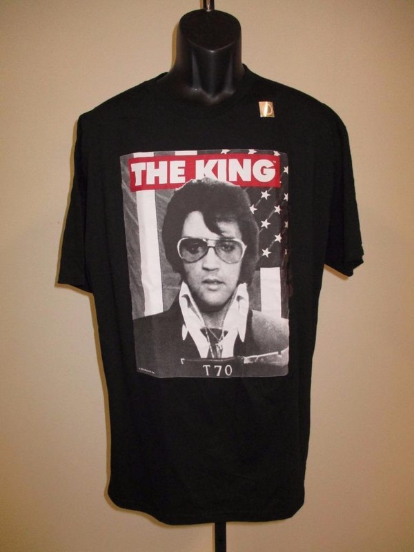 New Elvis Presley “The King” Mens Adult Sizes S-M Black T-Shirt