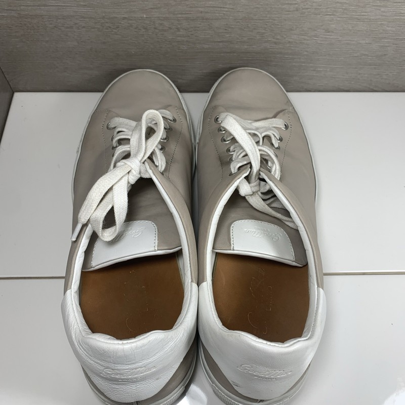 Good Man Edge Lo-Top Sneakers Beige Leather Casual Shoes US Sz 10 Made in Italy gallery