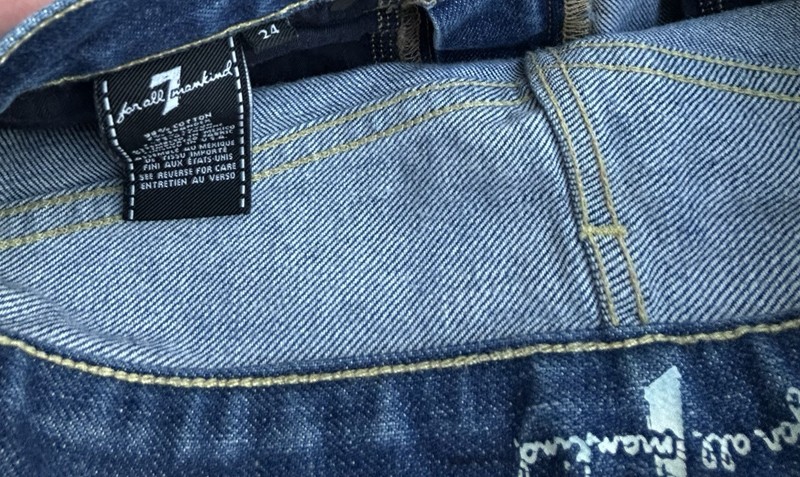 7 For All Mankind Women’s Blue Denim Cutoff Shorts 24 Mid Rise Frayed Pockets gallery