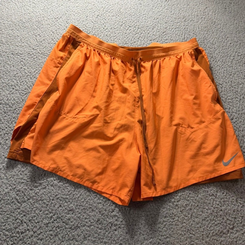 Nike Dri-FIT Stride Mens 5 Inch 2-in-1 Running Shorts Orange DM4757-885 3XL