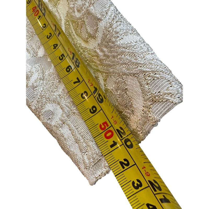 Patra Vintage Metallic Brocade Evening Jacket Pearl Button Bow Detail Ivory 12 gallery