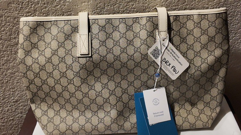 Gucci GG Supreme Tote Bag Beige Ivory Monogram Canvas Shoulder Bag gallery