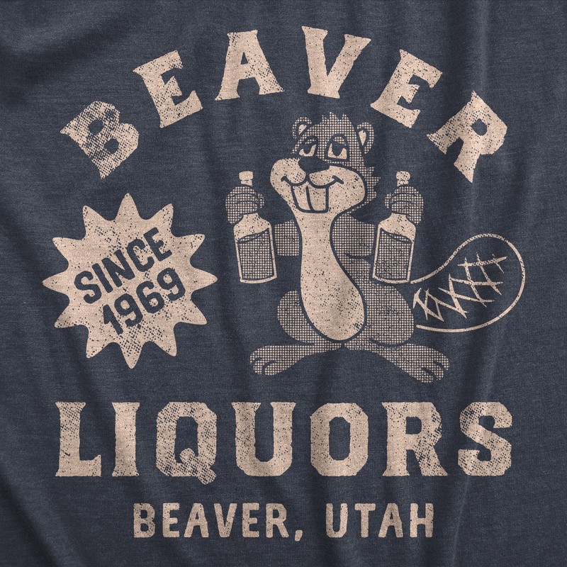 Mens Beaver Liquors T Shirt Funny Booze Bottle Drinking Joke Tee For Guys gallery