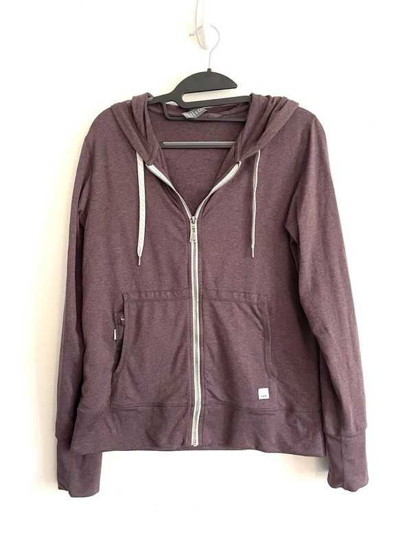 Vuori Women’s Halo Performance Hoodie Zip Jacket size S Dark Purple Heathered