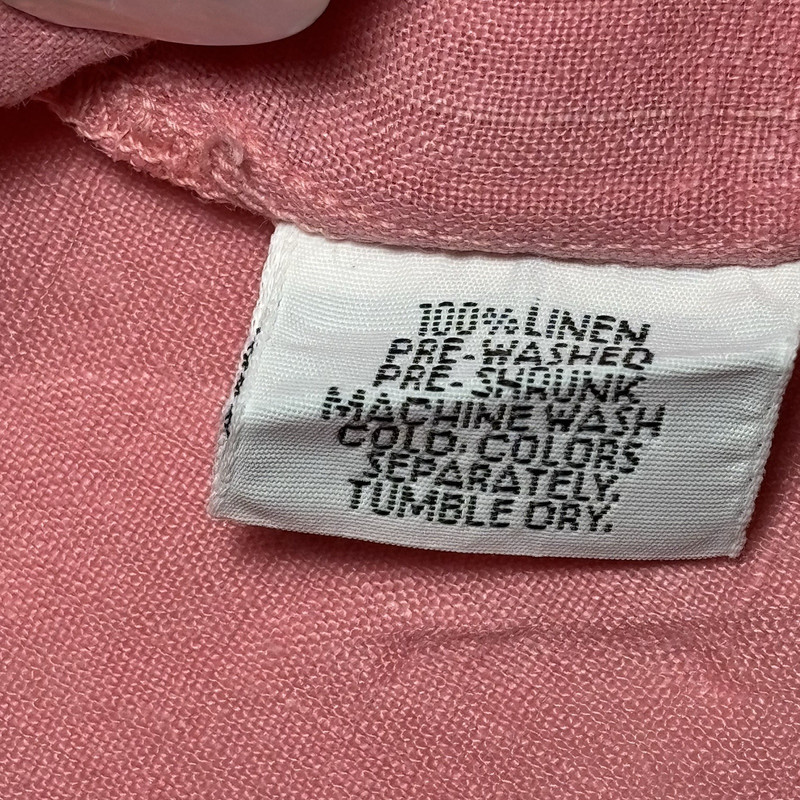 Via Vai Blouse Shirt Linen by Pollero Pink Designer Boxy Button Up WMs SZ Small gallery