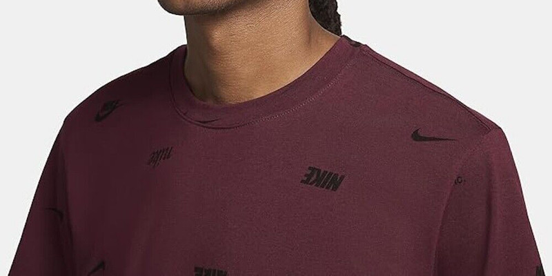 Nike Club Men's Allover Print T-Shirt (Night Maroon, FD1279-681) NWT gallery