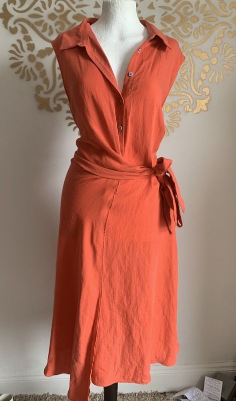 Stunning M&S shirt Dress 16 Boho Holiday Retro90s Sexy smart casual
