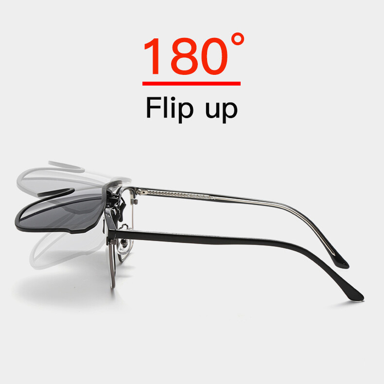 Unisex Flip Up Clip on Sunglasses Polarized Glasses Driving Siamese Lens Glasses gallery