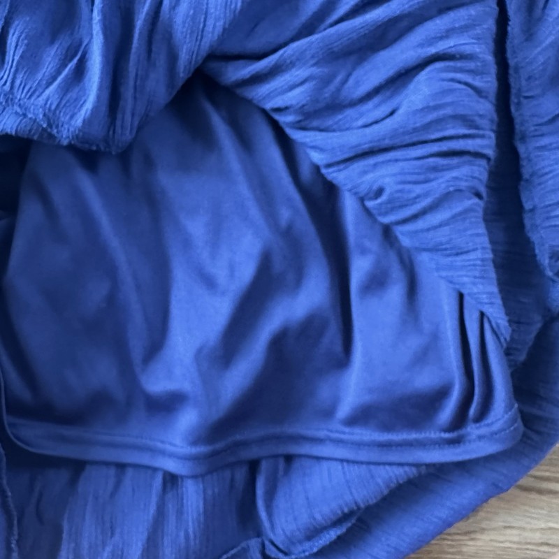 J GEE Tiered Midi Dress Boho Blue Sleeveless Dress Petite Large Flutter Sleeves gallery