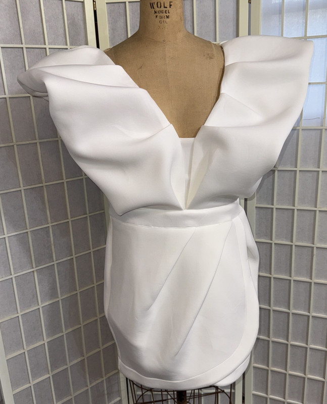 Bibi Bridal Shower White Dress Puff Icon Bride Bachelorette Reception Dress XL
