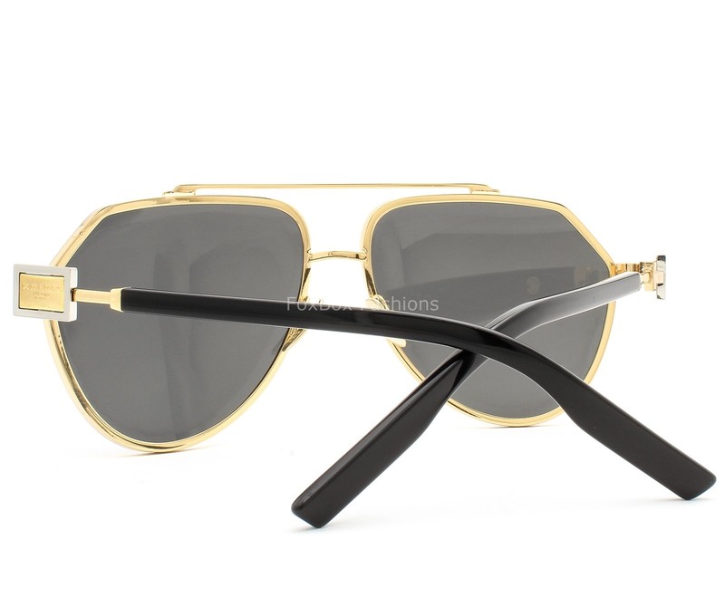 Dolce Gabbana Aviator Sunglasses Shiny Gold Plaque DG 2315 02/87 with Case gallery