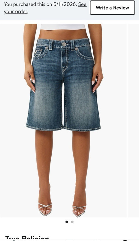 True Religion Women’s Bermuda Shorts Blue Denim Medium Wash Size 29