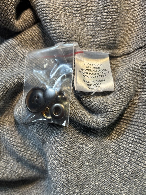 Peter Millar XL Avignon Shirt Jacket Gale Linen Wool Button Stand Collar $350 gallery