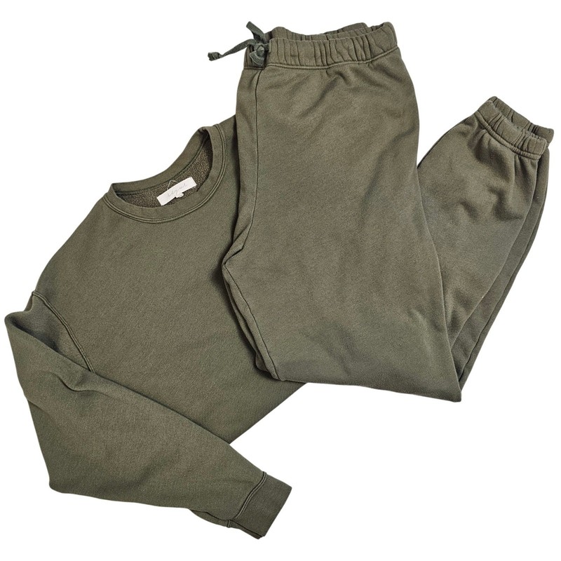 HDYWT Sweatshirt and Jogger Lounge Oversized Cozy Set Olive Green Size Medium
