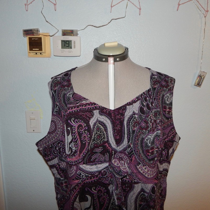 Apt 9 Plus Size 3X Black Purple Paisley Bohemian Top Blouse Shirt Boho Tie gallery
