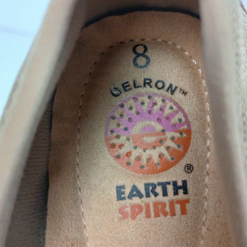 Earth Spirit Gelron Womens 8 Beige Gold Mesh Cross Elastic Peni Ballerina Flats gallery