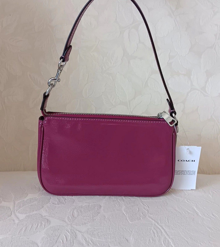 NWT COACH CW408 Nolita 19 In Crinkle Patent Leather Wristlet Bag Pink gallery