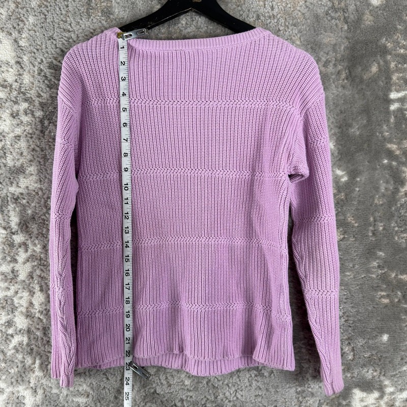 Talbots Petites Size Pp Pima Cotton Ribbed Knit Pullover Sweater Purple Women gallery