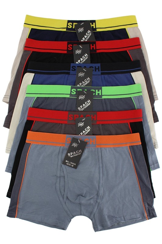 SPACH Pack Men Premium Soft Comfort Cotton Blend Underwear Fashion Boxer Brief
