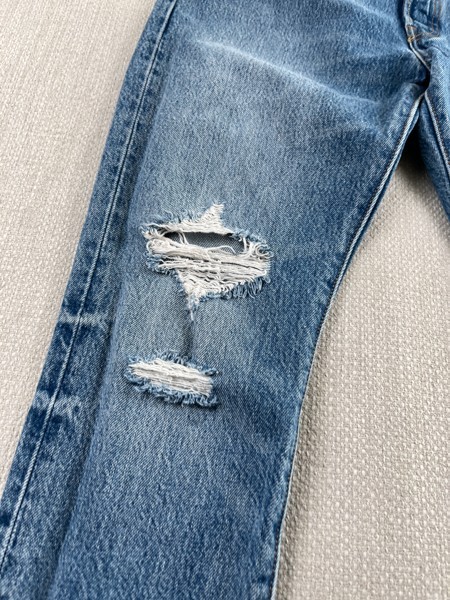 Levis 501 Slim Jeans Womens 29" x 29" Grunge Distressed City Hipster Blue Punk gallery