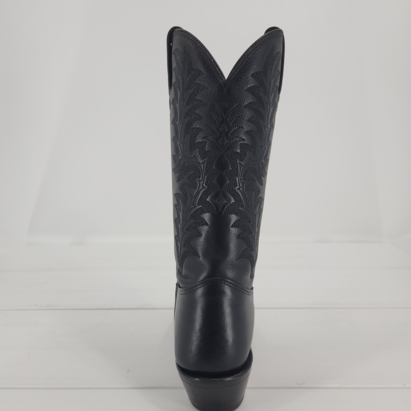 Vintage Tony Lama 1799L Black OL Buck Cowboy Boots Men 7.5B LN Toe USA NOS w/Box gallery