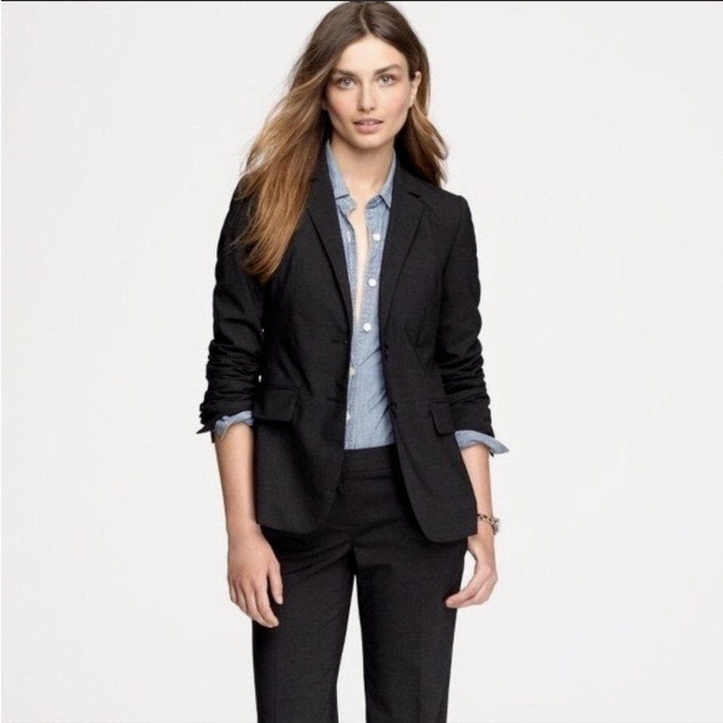 J Crew Super 120s Blazer size 0 Preppy Minimalist Office Work Classic gallery