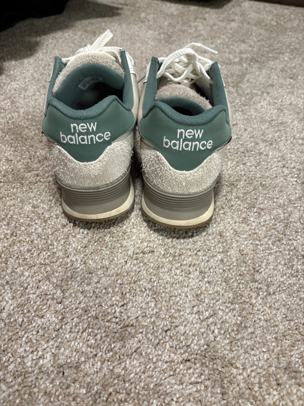 New Balance 574 Sneakers - Cream/Sage Green - Mens Size 10.5 gallery