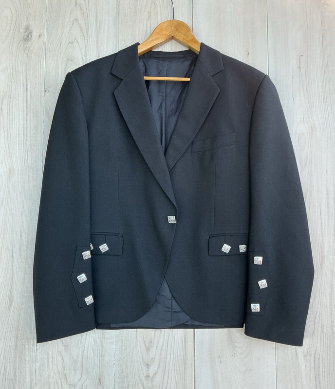 Lodenfrey Alpine Jacket Mens 44R Black Cropped Bavarian Formal Coat Oktoberfest