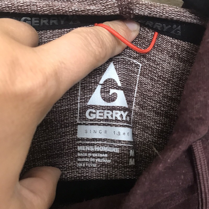 Gerry Men's M Hoodie Cozy Maroon Pullover With Kangaroo Pocket & Drawstring Hood gallery