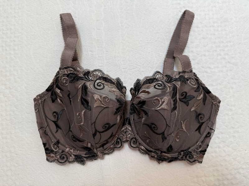Soma Balconet Bra 34DDD Underwire Floral Lace Mocha